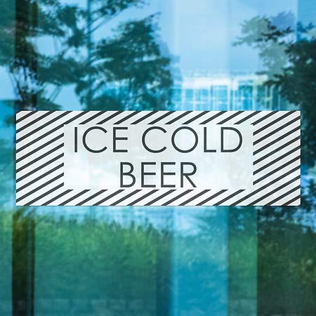 Cgsignlab | בירה קרה קרח -חלון לבן נצמד חלון | 36 x12
